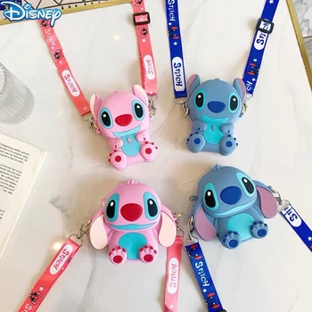 Disney Stitch Детская сумка через плечо Силиконовый кошелек для монет Водонепроницаемые сумки-мессенджеры Девочка Детский сад Начальная школьная сумка Детские подарки