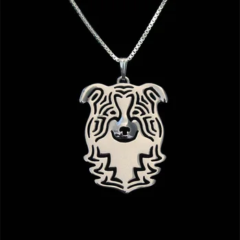 Бордер-колли ювелирные украшения кулон ожерелье позолоченное посеребренное простое абстрактное животное