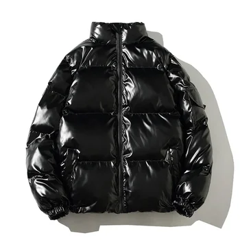 Зимнее пальто для мужчин Новое теплое утолщенное водонепроницаемое пальто-пуховик с капюшоном Однотонная повседневная уличная ветрозащитная верхняя одежда