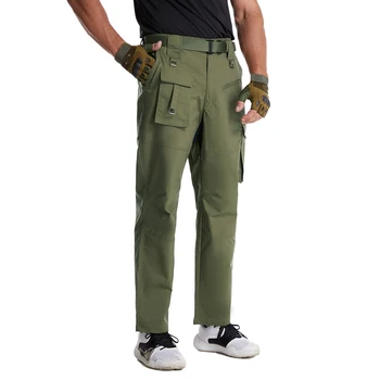 Весенние и осенние мужские брюки-карго, повседневные брюки с несколькими карманами, износостойкие эластичные свободные военные тренировочные штаны